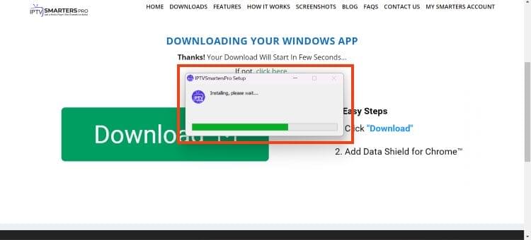 wait for the application to install